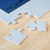 Rechthoek Abstract in rood, wit en blauw Legpuzzel (Zijkant)