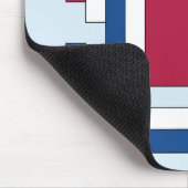 Rechthoek Abstract in rood, wit en blauw Muismat (Hoek)