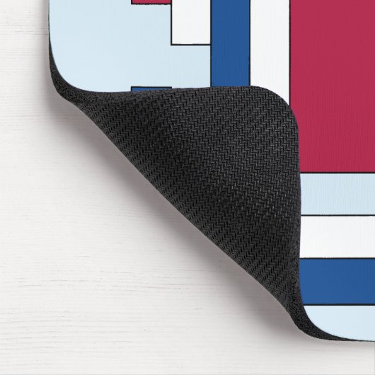 Rechthoek Abstract in rood, wit en blauw Muismat (Hoek)