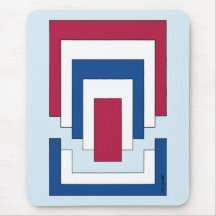 Rechthoek Abstract in rood, wit en blauw