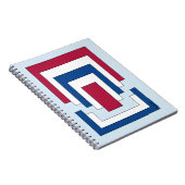 Rechthoek Abstract in rood, wit en blauw Notitieboek (Rechterzijde)