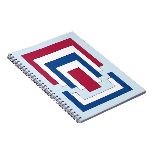 Rechthoek Abstract in rood, wit en blauw Notitieboek (Rechterzijde)