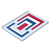 Rechthoek Abstract in rood, wit en blauw Notitieboek (Linkerzijde)