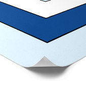 Rechthoek Abstract in rood, wit en blauw Poster (Hoek)