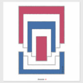 Rechthoek Abstract in rood, wit en blauw Sticker (Vel)