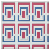 Rechthoek Abstract in rood, wit en blauw Stof (Swatch)