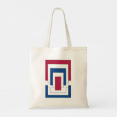Rechthoek Abstract in rood, wit en blauw Tote Bag (Achterkant)