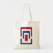 Rechthoek Abstract in rood, wit en blauw Tote Bag (Voorkant)