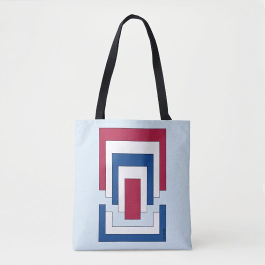 Rechthoek Abstract in rood, wit en blauw Tote Bag (Voorkant)
