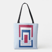 Rechthoek Abstract in rood, wit en blauw Tote Bag (Achterkant)