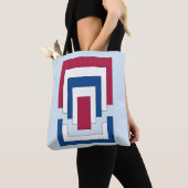 Rechthoek Abstract in rood, wit en blauw Tote Bag (Dichtbij)