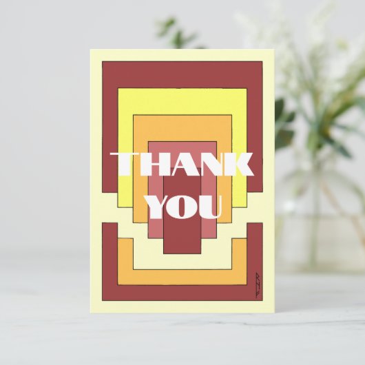 Rechthoek Abstract veelkleurig (jaren '70 stijl) Bedankkaart (Staand voorkant)