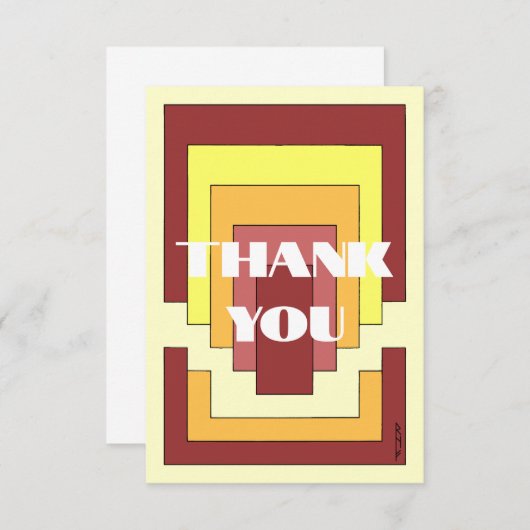 Rechthoek Abstract veelkleurig (jaren '70 stijl) Bedankkaart (Voorkant / Achterkant)