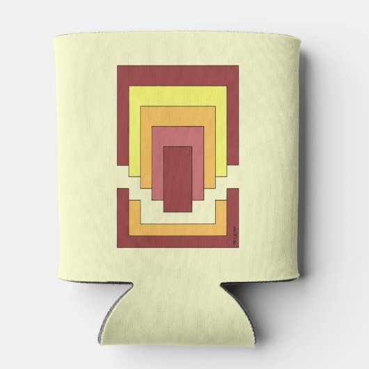Rechthoek Abstract veelkleurig (jaren '70 stijl) Blikjeskoeler (Achterkant)