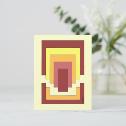 Rechthoek Abstract veelkleurig (jaren '70 stijl) Briefkaart (Staand voorkant)