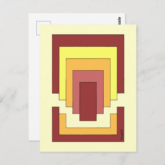 Rechthoek Abstract veelkleurig (jaren '70 stijl) Briefkaart (Voorkant / Achterkant)