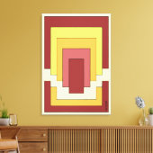 Rechthoek Abstract veelkleurig (jaren '70 stijl) Canvas Afdruk (Insitu (Woonkamer))