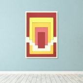 Rechthoek Abstract veelkleurig (jaren '70 stijl) Canvas Afdruk (Insitu (Houten vloer))