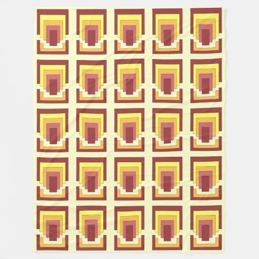 Rechthoek Abstract veelkleurig (jaren '70 stijl) Fleece Deken (Voorkant)