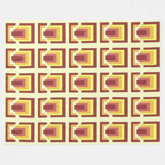 Rechthoek Abstract veelkleurig (jaren '70 stijl) Fleece Deken (Voorkant (Horizontaal))