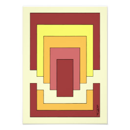 Rechthoek Abstract veelkleurig (jaren '70 stijl) Foto Afdruk