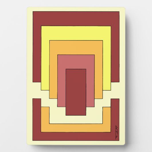 Rechthoek Abstract veelkleurig (jaren '70 stijl) Fotoplaat (voorkant)