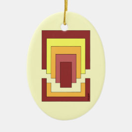 Rechthoek Abstract veelkleurig (jaren '70 stijl) Keramisch Ornament