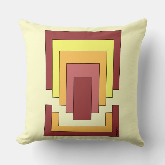 Rechthoek Abstract veelkleurig (jaren '70 stijl) Kussen (Voorkant)