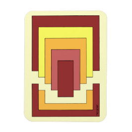 Rechthoek Abstract veelkleurig (jaren '70 stijl) Magneet