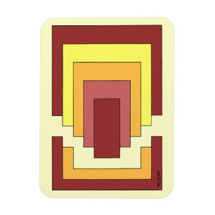 Rechthoek Abstract veelkleurig (jaren '70 stijl) Magneet