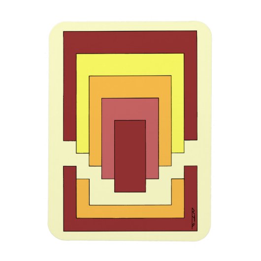 Rechthoek Abstract veelkleurig (jaren '70 stijl) Magneet (Verticaal)