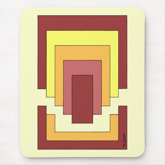 Rechthoek Abstract veelkleurig (jaren '70 stijl) Muismat (Voorkant)