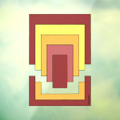 Rechthoek Abstract veelkleurig (jaren '70 stijl) Raamsticker (Vel 3)