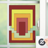 Rechthoek Abstract veelkleurig (jaren '70 stijl) Raamsticker (Huis)