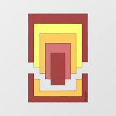 Rechthoek Abstract veelkleurig (jaren '70 stijl) Raamsticker (Vel)