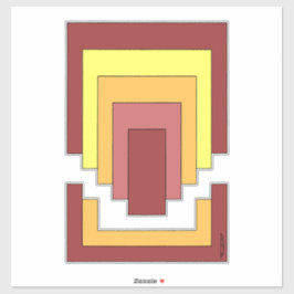 Rechthoek Abstract veelkleurig (jaren '70 stijl) Sticker