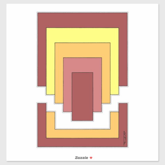 Rechthoek Abstract veelkleurig (jaren '70 stijl) Sticker (Vel)