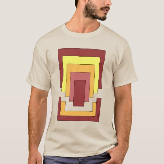 Rechthoek Abstract veelkleurig (jaren '70 stijl) T-shirt (Voorkant)