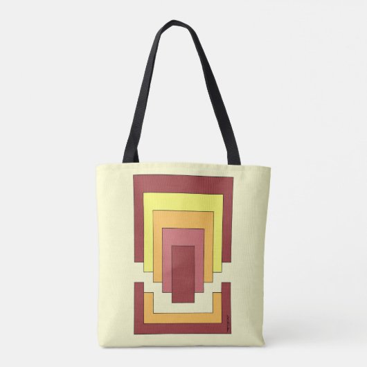 Rechthoek Abstract veelkleurig (jaren '70 stijl) Tote Bag (Achterkant)