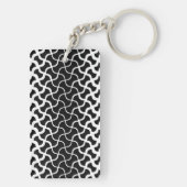 Rechthoek Acryl Zwart & Wit Abstracte Sleutelhange Sleutelhanger (achterkant)