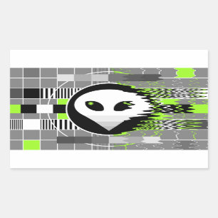Rechthoek Alien TV-sticker Rechthoekige Sticker