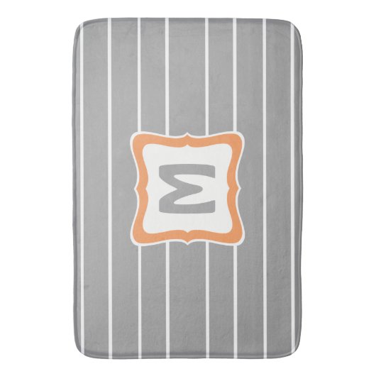 Rechthoek Bath Mat met Monogram in 3 Grootte (Voorkant Verticaal)