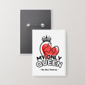 Rechthoek Button: Mijn enige Queen (wit) Button (Voorkant / Achterkant)