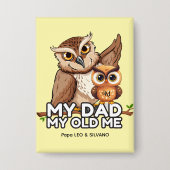 Rechthoek Button: Mijn vader Mijn oude ik (geel) Button (Voorkant)