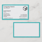 Rechthoek - Cyaan Plastic Visitekaartje (Voorkant / Achterkant)