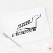 Rechthoek Dachshund Stickers - Duits Engineering (Envelop)