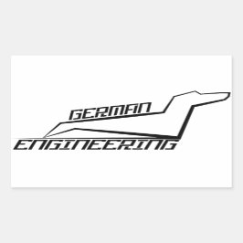 Rechthoek Dachshund Stickers - Duits Engineering