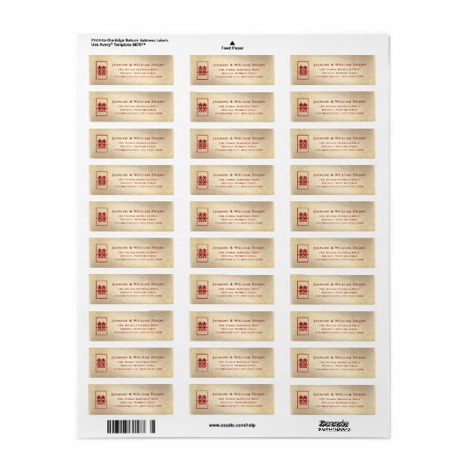Rechthoek dubbel geluk Gold Chinese bruiloft Etiket (Full Sheet)