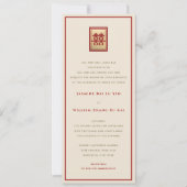 Rechthoek dubbel geluk Gold Chinese bruiloft Kaart (Voorkant)