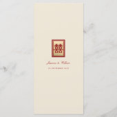 Rechthoek dubbel geluk Gold Chinese bruiloft Menu (Achterkant)